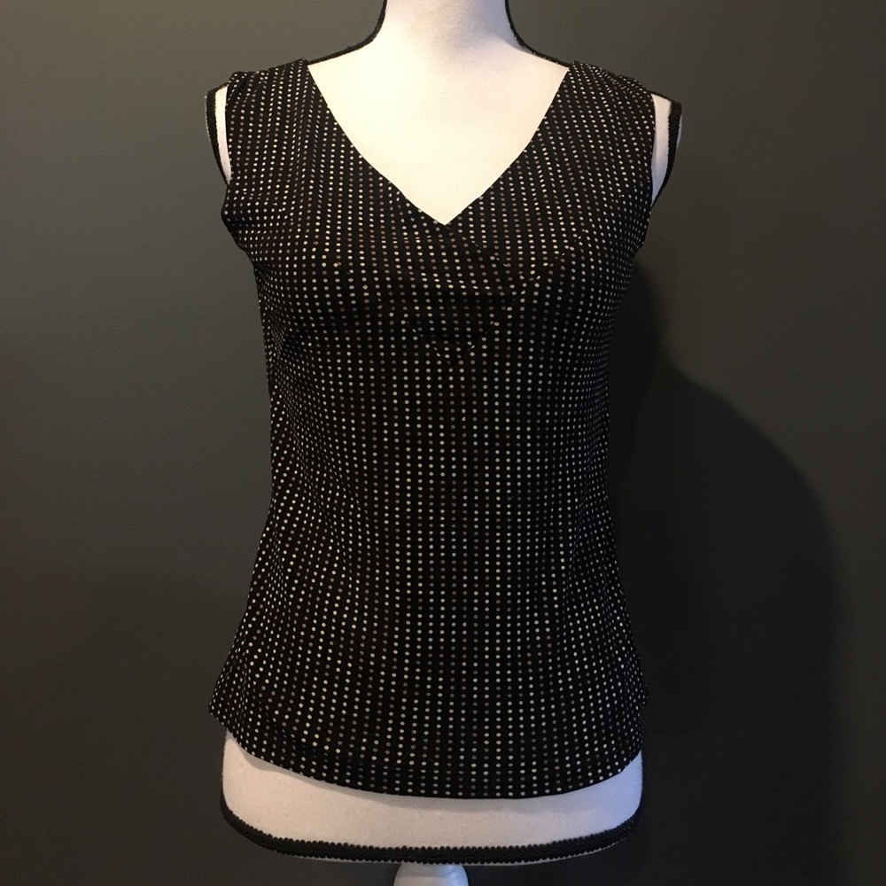 Alfani Black dot print sleeveless blouse